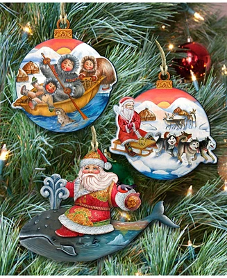 Designocracy Christmas Journey Ornament Wall Decor, Set of 3