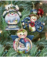 Designocracy Home for The Holidays Wood Ornament - Set of 3