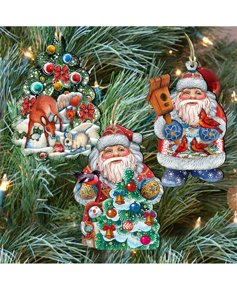 Designocracy Father Frost Tales Ornaments, Set of 3