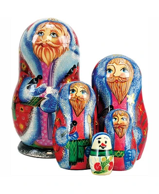 G.DeBrekht 5-Piece Santa Bird Lower Russian Matryoshka Nested Doll Set