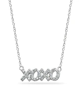 Cubic Zirconia "Xoxo" Nameplate Necklace in Sterling Silver