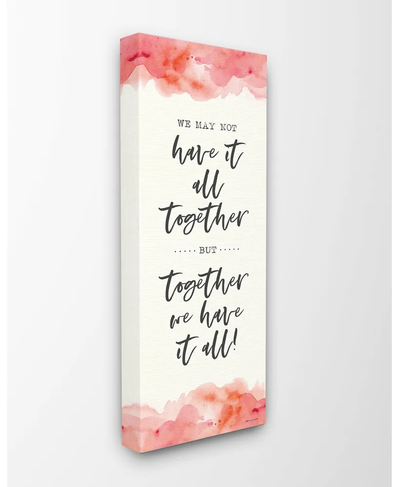 Stupell Industries Together We Have It All Peach Coral Watercolor Typography Canvas Wall Art