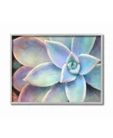 Stupell Industries Succulent Plant Vibrant Bloom Painting Gray Framed Texturized Art, 16" L x 20" H