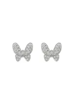 Effy Diamond (1/8 ct.t.w.) Butterfly Stud Earrings Sterling Silver or 14k Gold-Plated