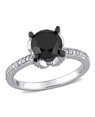 Black and White Diamond (2 ct. t.w.) Engagement Ring 14k Gold