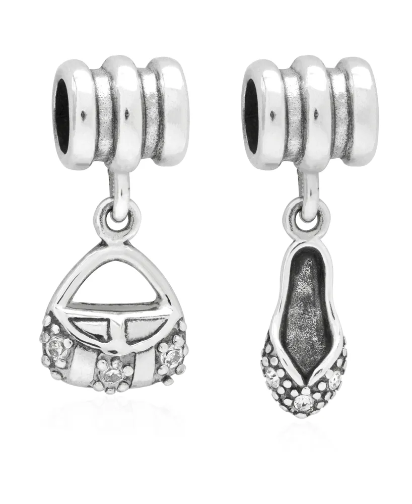 Rhona Sutton 4 Kids Children's Purse Slipper Drop Charms - Set of 2 in Sterling Silver