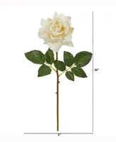 Nearly Natural 20in. Rose Artificial Flower Set of 6