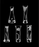 Qualia Glass Bouquet Glass Budvases, Set Of 5