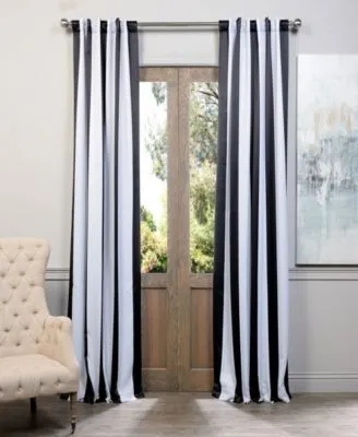 Exclusive Fabrics Furnishings Awning Stripe Blackout Panels