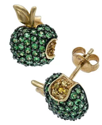 Tsavorite (2 ct. t.w.) and Yellow Sapphire (1/4 ct. t.w..) Apple Earrings in 14K Gold