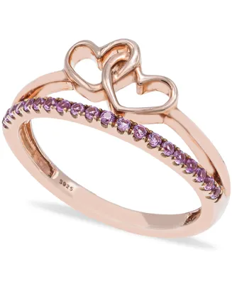 Pink Sapphire (1/5 ct t.w.) Ring in 14k Rose Gold over Sterling Silver