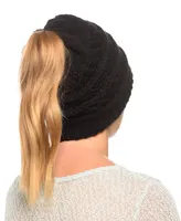 Angela & William Messy Bun Ponytail Crochet Beanie