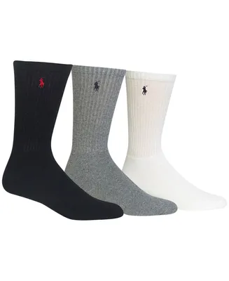 Polo Ralph Lauren Men's Socks, Extended Size Classic Athletic Crew 3 Pack