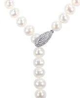 Freshwater Cultured Pearl (9-15mm) Lariat Abstract 36" Strand Necklace Sterling Silver Clasp
