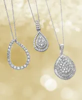 Diamond Cluster Teardrop Pendant Necklace (2 ct. t.w.) in 14k White Gold
