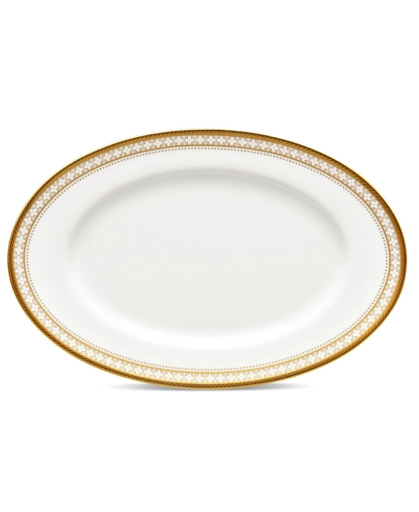 Noritake Trefolio Gold Butter/Relish Tray, 8-3/4"