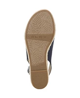 LifeStride Women's Socialite Peep Toe Slingback Espadrille Wedge Sandals