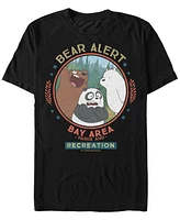 Fifth Sun Men's We Bare Bears Bay Area Bear Alert Circle Short Sleeve T- shirt