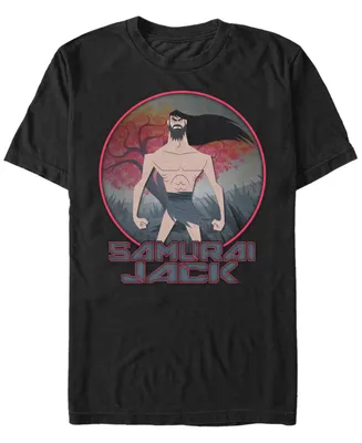 Fifth Sun Men's Samurai Jack The Meditating Warrior Badge Short Sleeve T- shirt