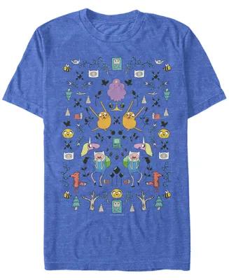 Fifth Sun Men's Adventure Time Mirrored Icons Short Sleeve T- shirt