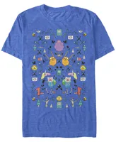 Fifth Sun Men's Adventure Time Mirrored Icons Short Sleeve T- shirt