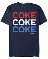 Fifth Sun Men's Red White Blue Coke Repeat Short Sleeve T- shirt