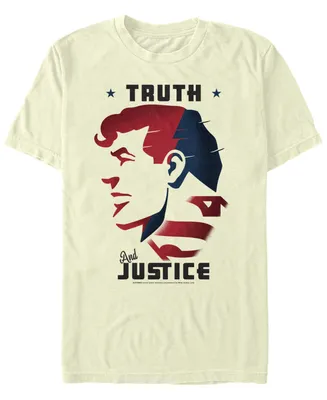 Fifth Sun Dc Men's Superman Truth and Justice Short Sleeve T-Shirt