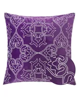 Homey Cozy Aubrey Quatrefoil Floral Square Decorative Throw Pillow