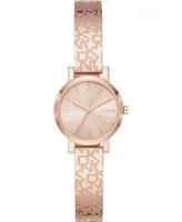 Dkny Women's Soho Rose Gold-Tone Stainless Steel Bangle Bracelet Watch 24mm