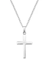 Sterling Silver Necklace, Polished Cross Pendant
