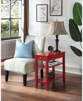 Convenience Concepts American Heritage Three Tier End Table With Drawer