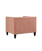 Inspired Home Lotte Velvet Button Tufted Square Club Chair