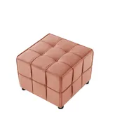 Loft Lyfe Alethea Velvet Tufted Cube Ottoman