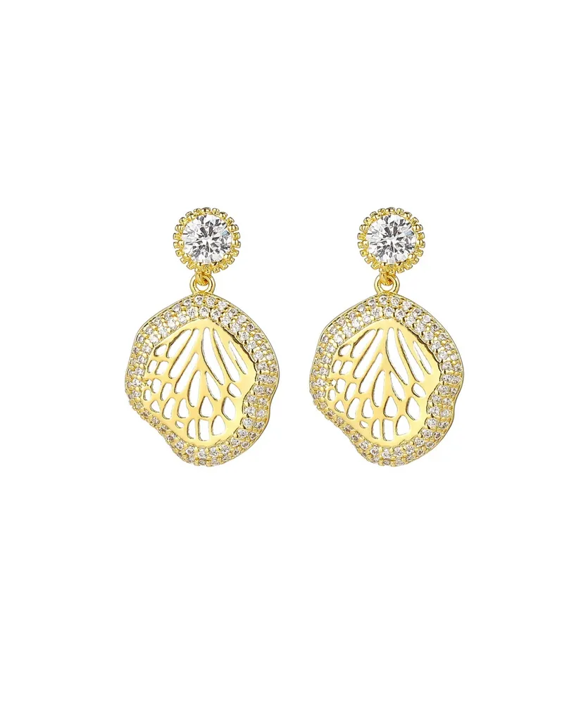 A&M Gold-Tone Beach Seashell Earrings - Gold