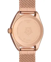 Tissot Women's Swiss Pr 100 Sport Chic T-Classic Rose Gold-Tone Stainless Steel Mesh Bracelet Watch 36mm