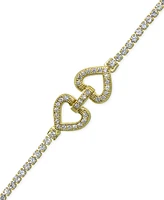 Giani Bernini Cubic Zirconia Double Heart Tennis Bracelet in Sterling Silver, Created for Macy's