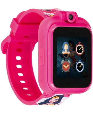 Unisex Playzoom Dc Comics Fuchsia Silicone Strap Kids Smartwatch, 41mm