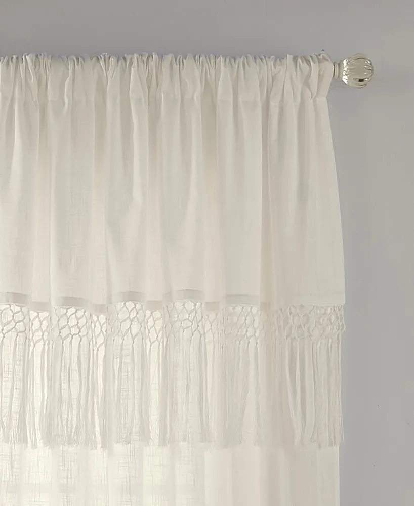 Calypso 52" x 95" Macrame Tassel Semi-Sheer Curtain Panel