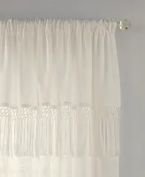 Calypso 52" x 95" Macrame Tassel Semi-Sheer Curtain Panel