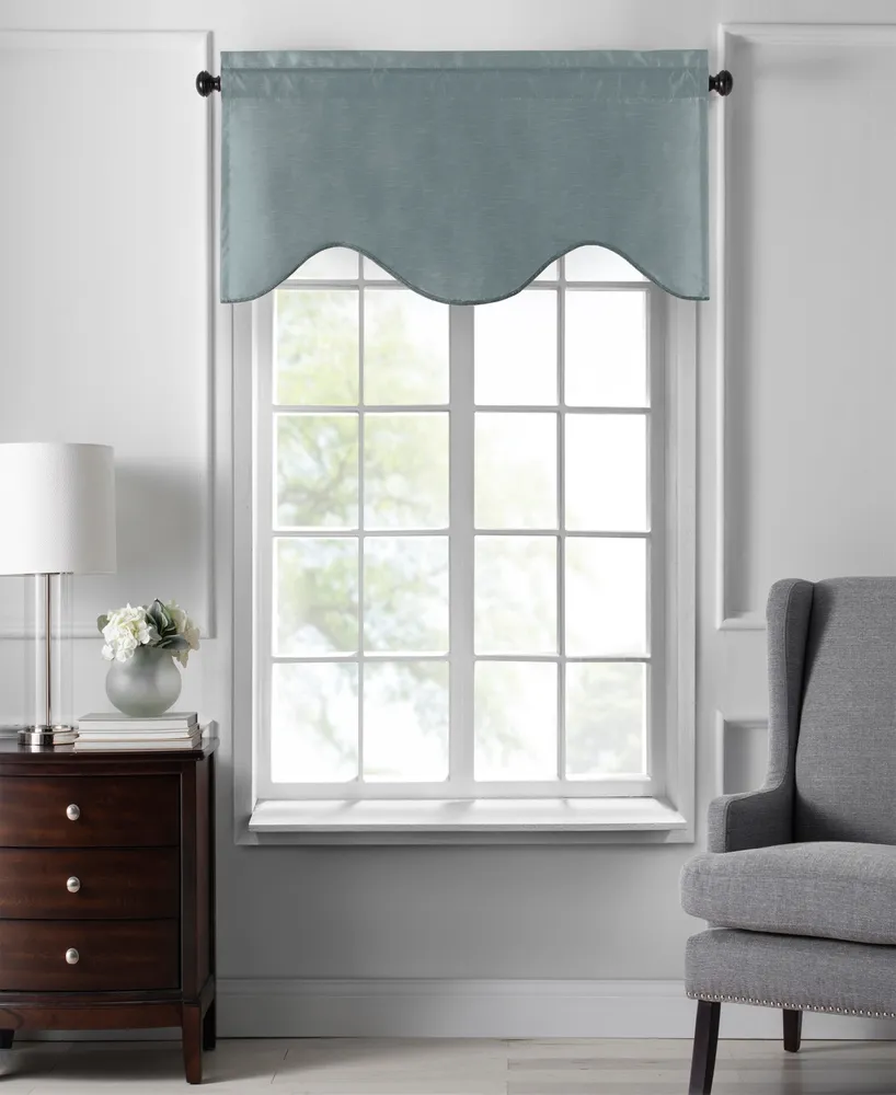 Colette Faux Silk Scalloped Window Valance, 50"x21"