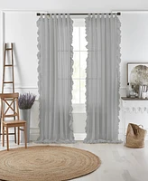 Bella 52" x 84" Sheer Ruffle Curtain Panel