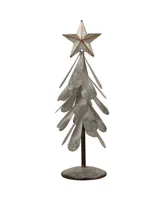 Glitzhome Galvanized Metal Christmas Table Tree Decor Set of 2