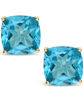 Swiss Blue Topaz (3-5/8 ct. t.w.) Stud Earrings in 14K Yellow Gold