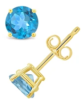 Swiss Blue Topaz (1-1/8 ct. t.w.) Stud Earrings in 14K White or Yellow Gold