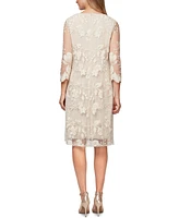 Alex Evenings Embroidered Jacket Dress