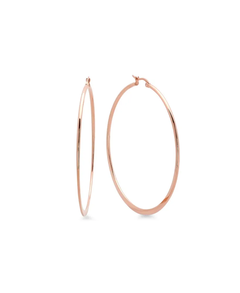 Steeltime 18K Rose Gold Plated Stainless Steel Hoop Earrings