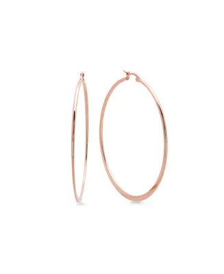 Steeltime 18K Rose Gold Plated Stainless Steel Hoop Earrings