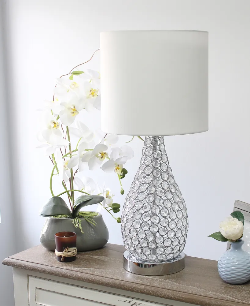 Elegant Designs Elipse Crystal Pinned Decorative Gourd Accent Table Lamp