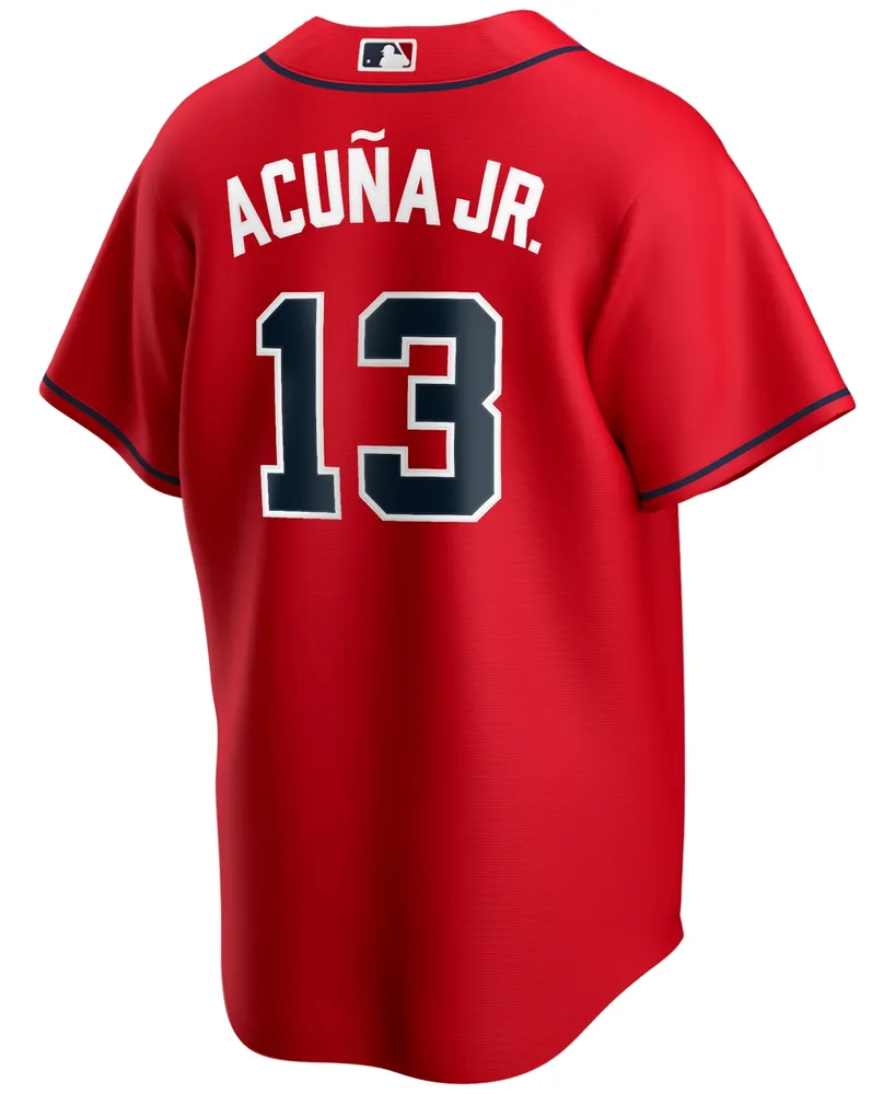 Men's Nike Ronald Acuna Jr. Navy Atlanta Braves Name & Number T-Shirt