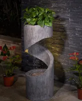 Glitzhome Curving Shaped Outdoor Fountain with Pump and Led Light